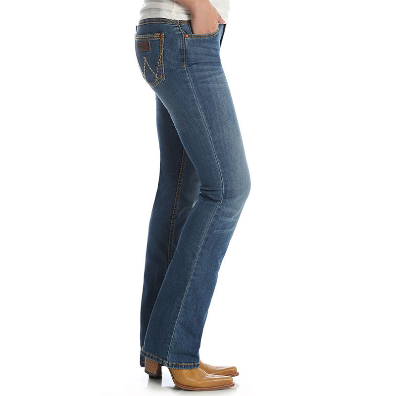 Stretch Mid Rise Slim Fit Boot Cut Jean
