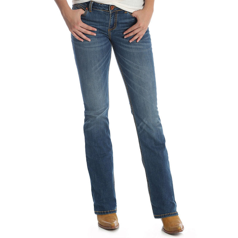 Stretch Mid Rise Slim Fit Boot Cut Jean