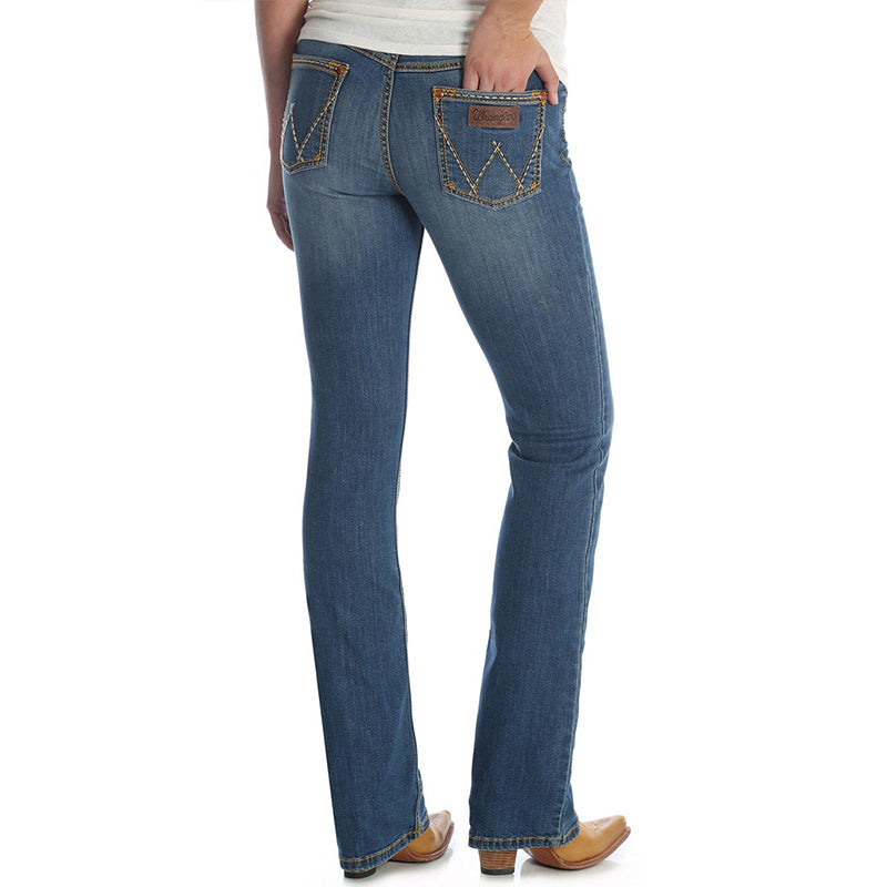 Stretch Mid Rise Slim Fit Boot Cut Jean