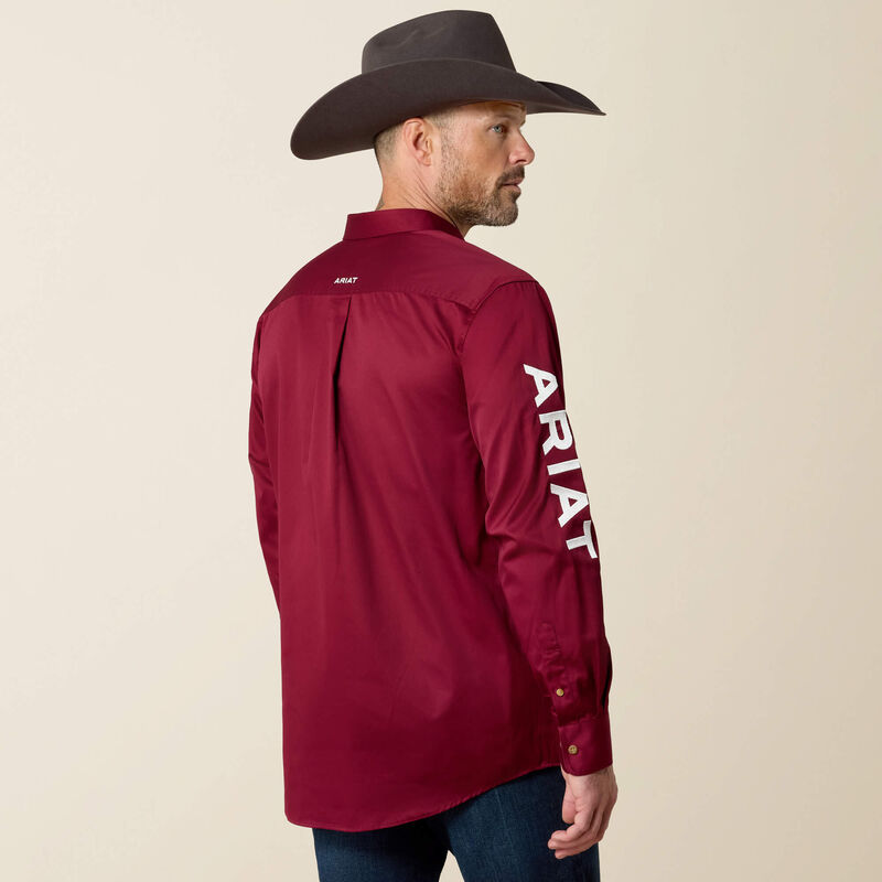 Team Logo Twill Classic Fit Burgundy Shirt