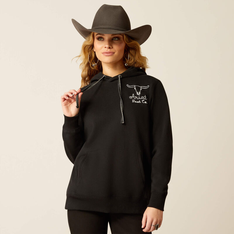 ARIAT STEER STITCH HOOD BLK | 10051999