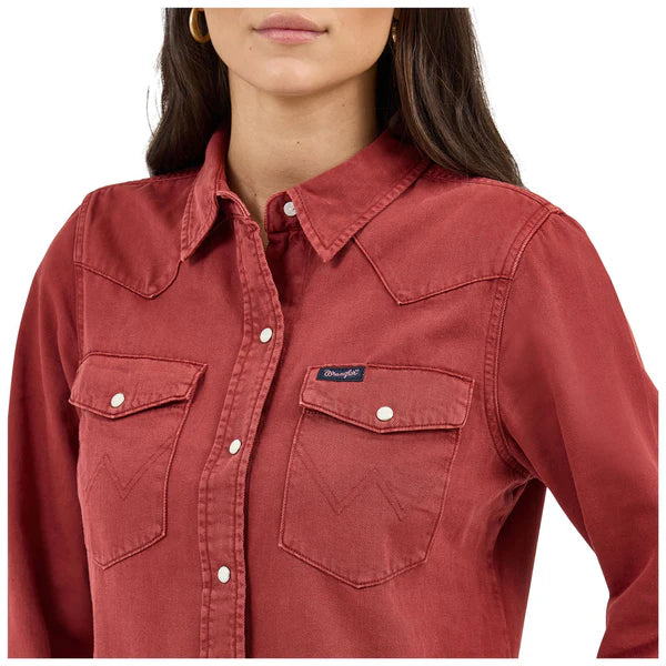 Retro Vintage Cowboy Shirt - Burgundy