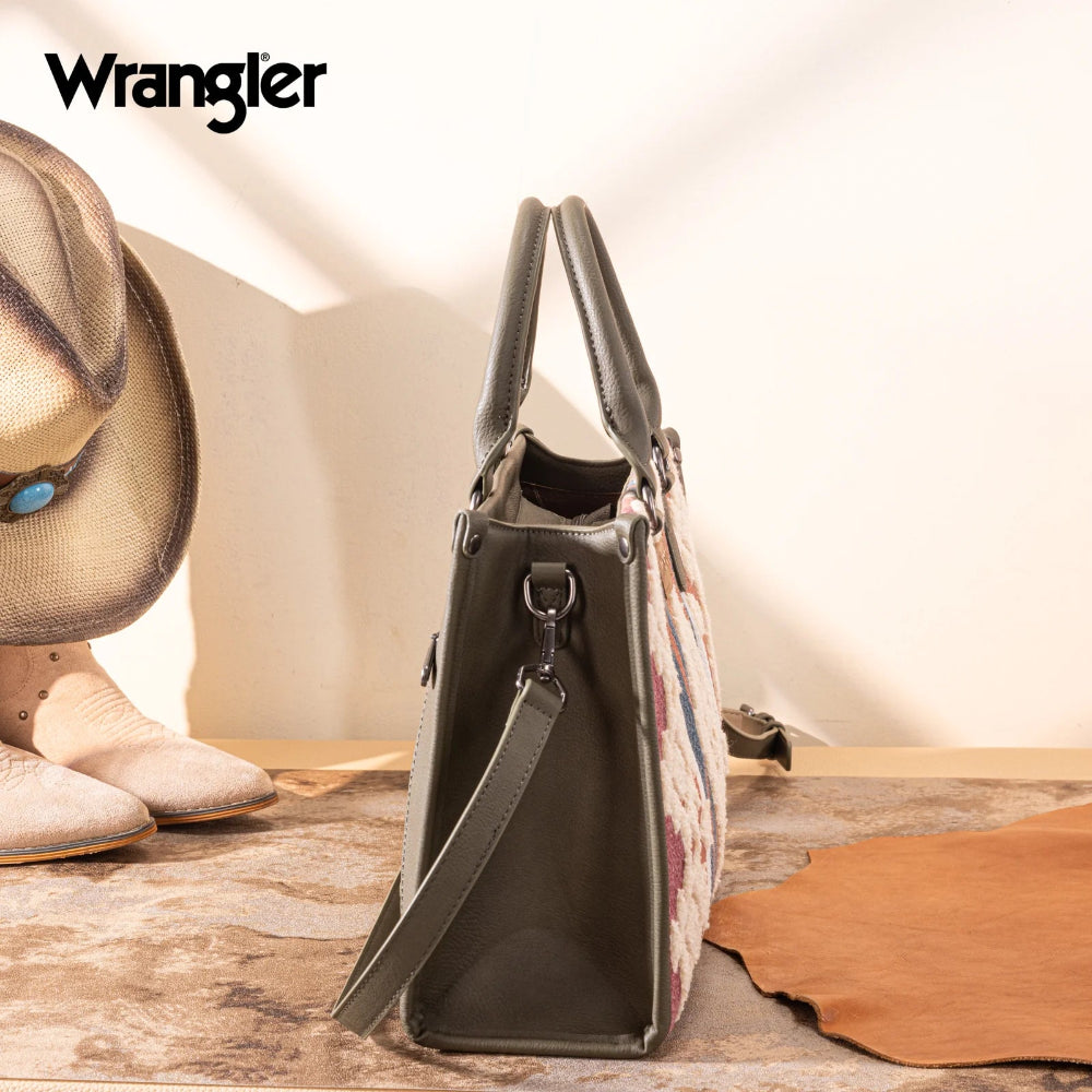 Sherpa Aztec Canvas Tote/Crossbody - Green