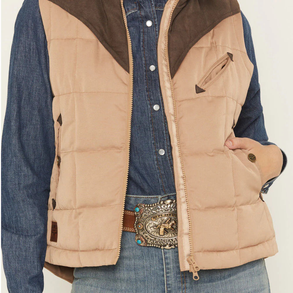 Lenora Coffee Brown Puffer Vest
