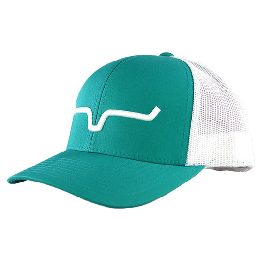 Kimes Ranch Weekly Trucker Teal White