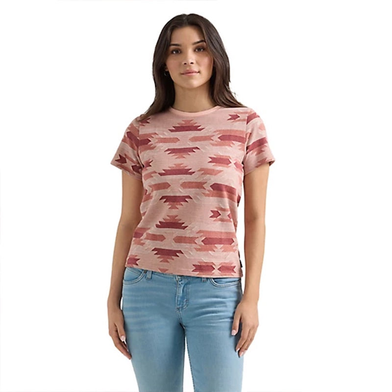 Allover Print Slim Tee Pink