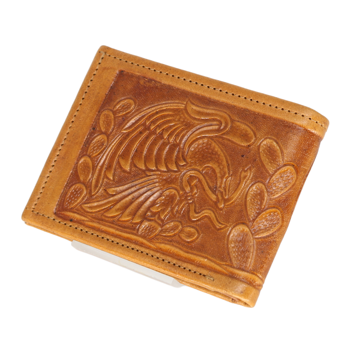 Aztec Calendar Embossed Leather Wallet