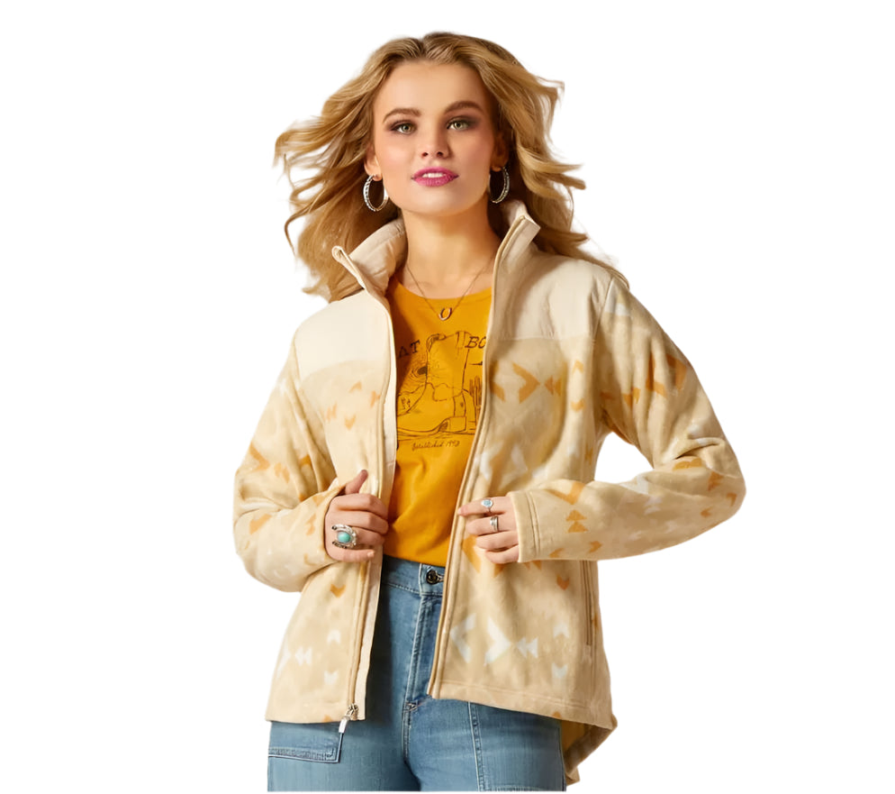 Ladies Prescott Fleece Sand Dune Print Fleece Jacket | 10046169