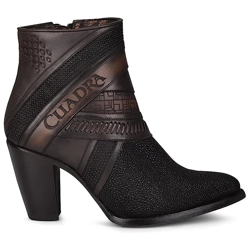 Black Stingray Ankle Booties | CU618