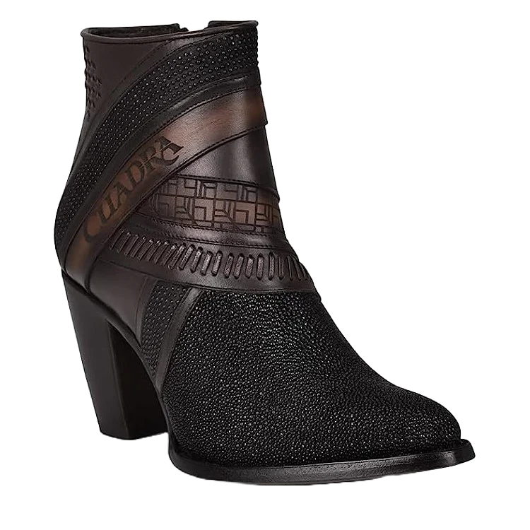 Black Stingray Ankle Booties | CU618