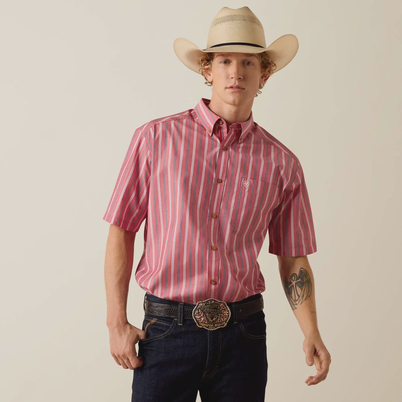 10073604 Pro Bobby Hibiscus Red Stripes