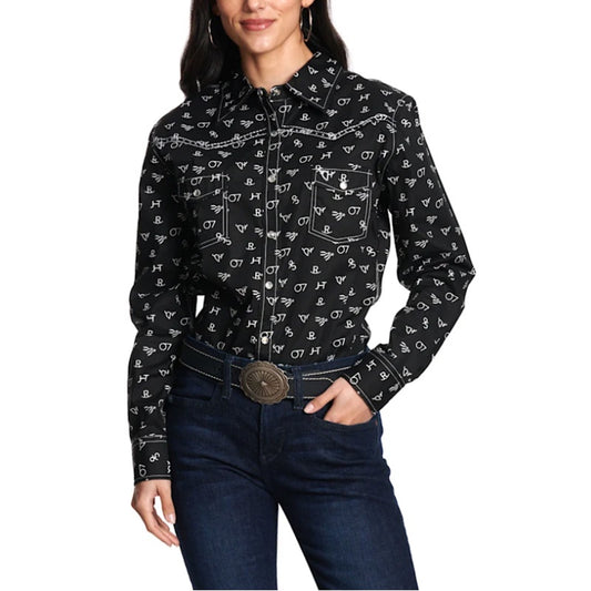 Black Branding Irons Western Shirt