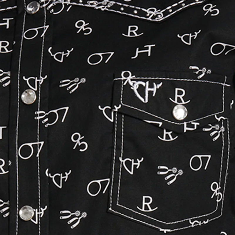 Black Branding Irons Western Shirt