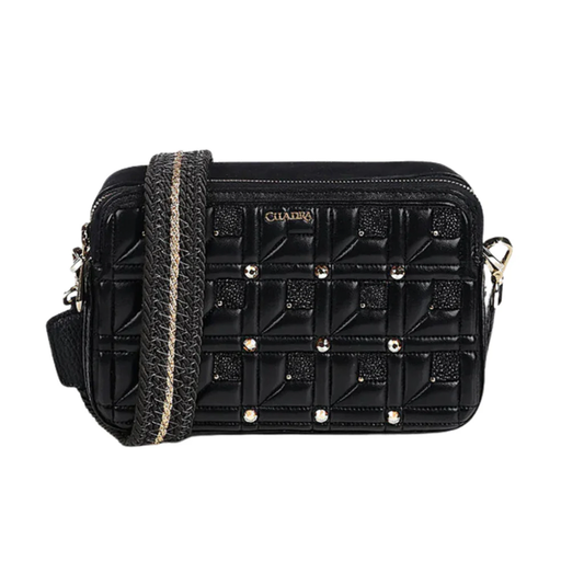 Black Stingray Zipper & Studs Bag