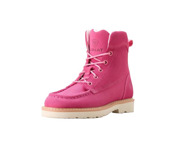 Ariat Youth Girl's Rebar Lift Haute Pink Suede Boot | 10053779