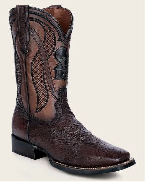 CUADRA Brown Ostrich Laser Woven Square Toe | CU864