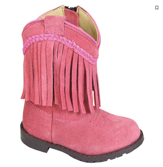 Smoky Mountain Toddler Girls'  Pink Hopalong Fringe Western Boots - Round Toe | 3574T