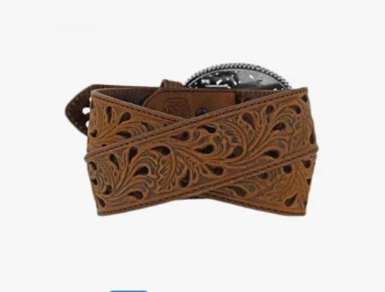 Tony Lama Women's Brown Pierced Filigree Trophy Belt | C50029