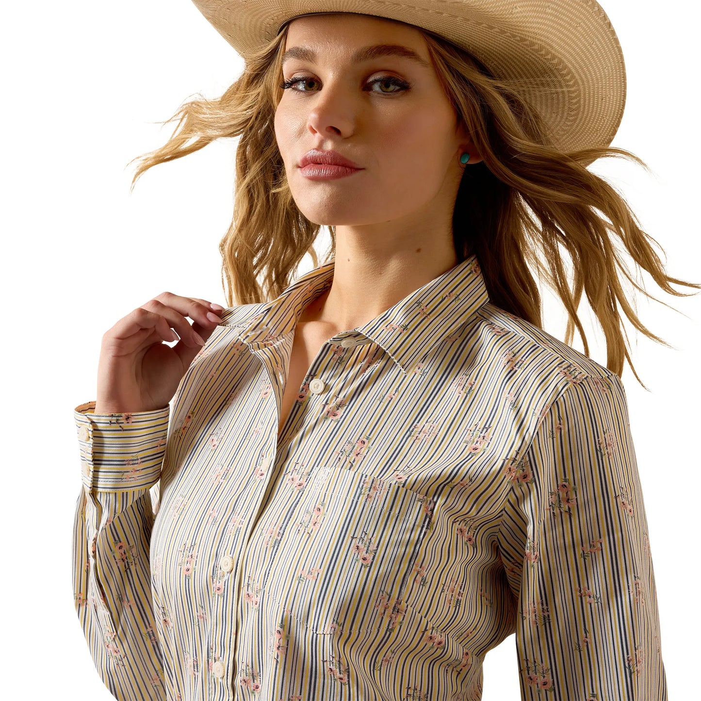 Vintage Floral Stripe Kirby Stretch Shirt 10071417
