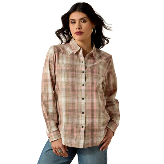 White Pepper Coral Plaid Billie Jean Shirt 10071524