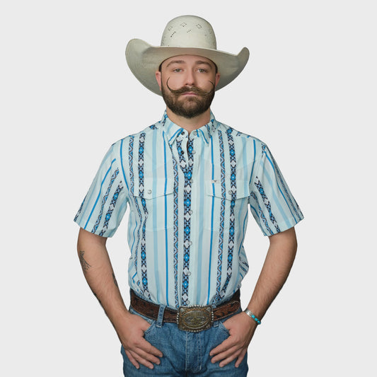 The Post In Blue Snap Shirt