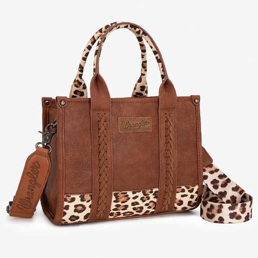 Leopard Print Concealed Carry Tote Crossbody