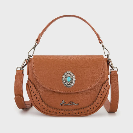 MW1340-8360 Turquoise Concho Saddle Crossbody