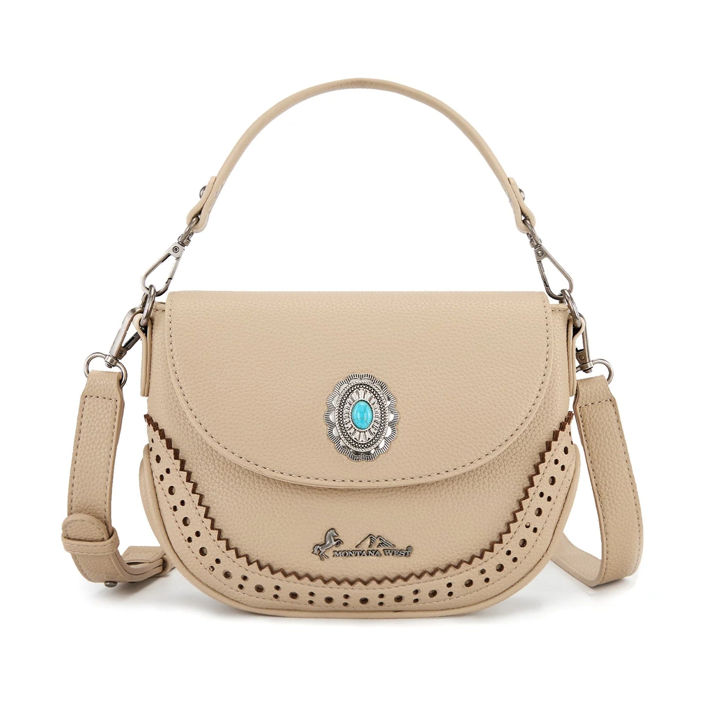 MW1340-8360 Turquoise Concho Saddle Crossbody