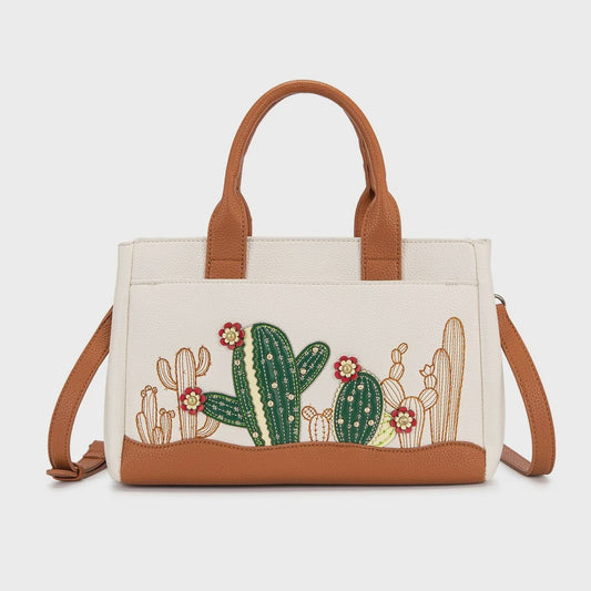 MW1376-8325 Cactus Embellished Crossbody Bag