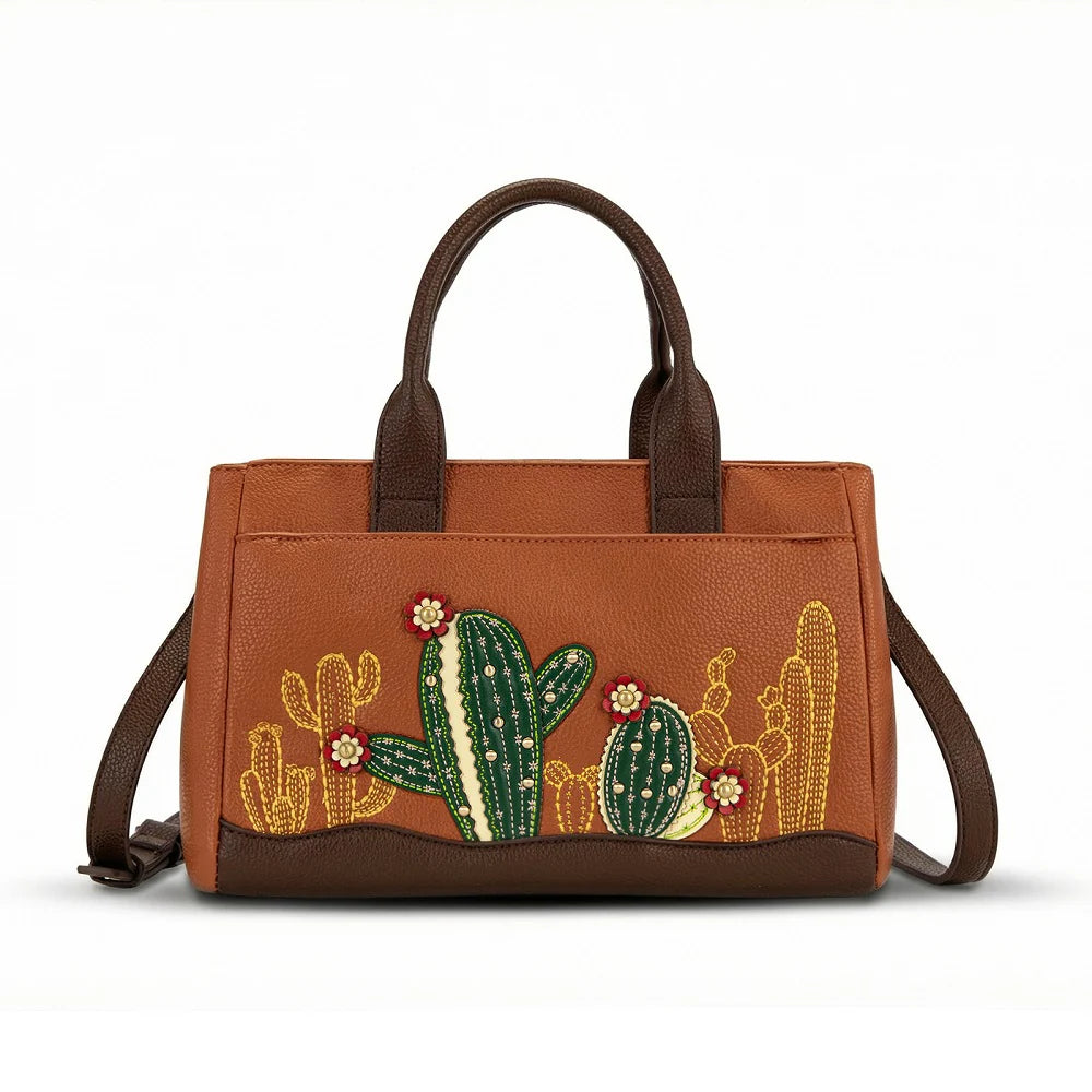 MW1376-8325 Cactus Embellished Crossbody Bag