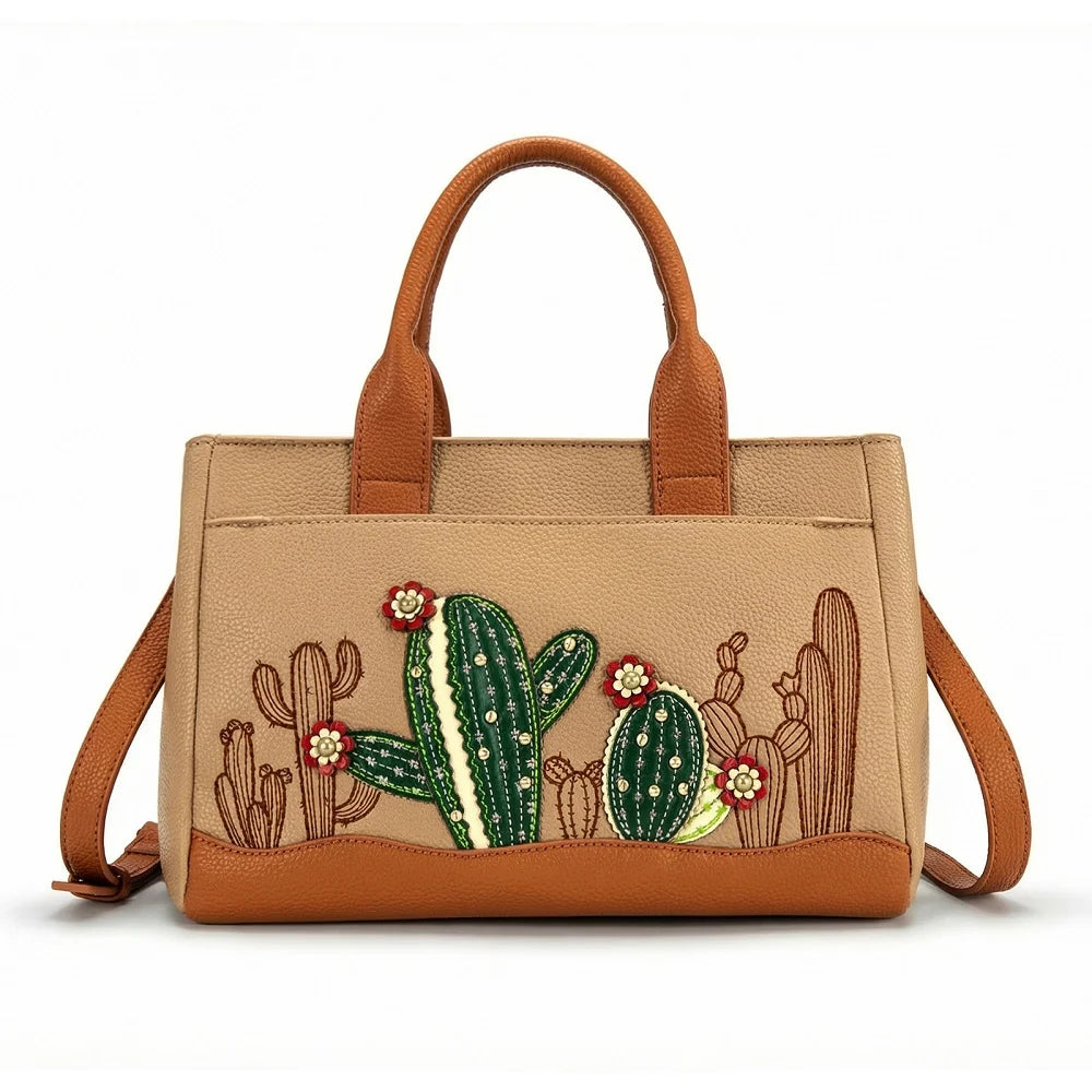 MW1376-8325 Cactus Embellished Crossbody Bag