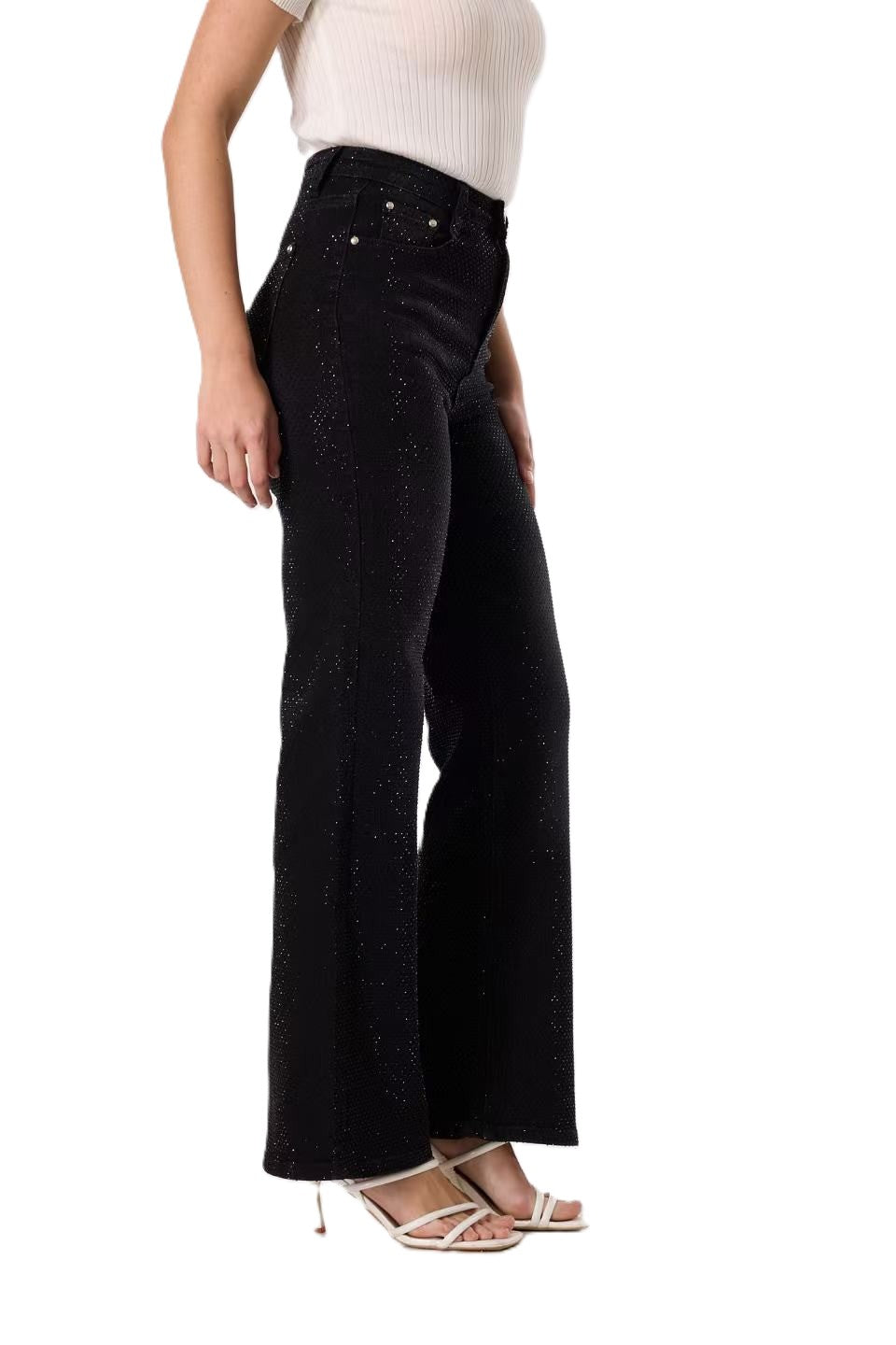 Rhinestone Black Jeans