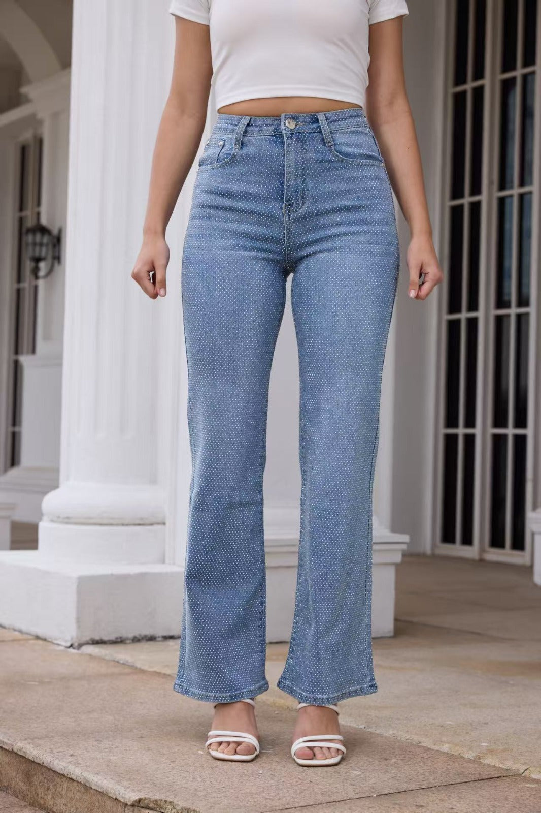 Rhinestone Light Blue Jeans