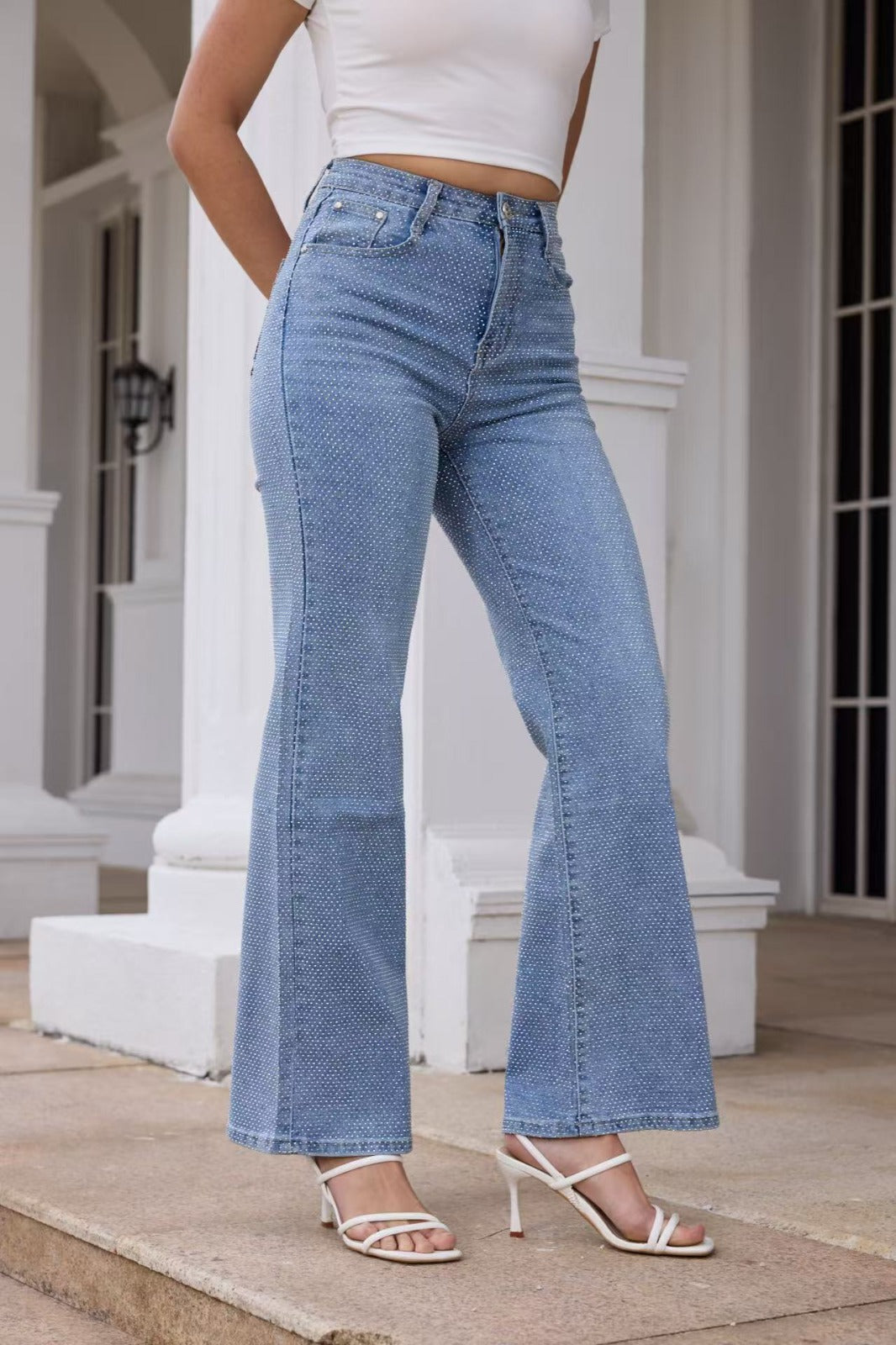 Rhinestone Light Blue Jeans