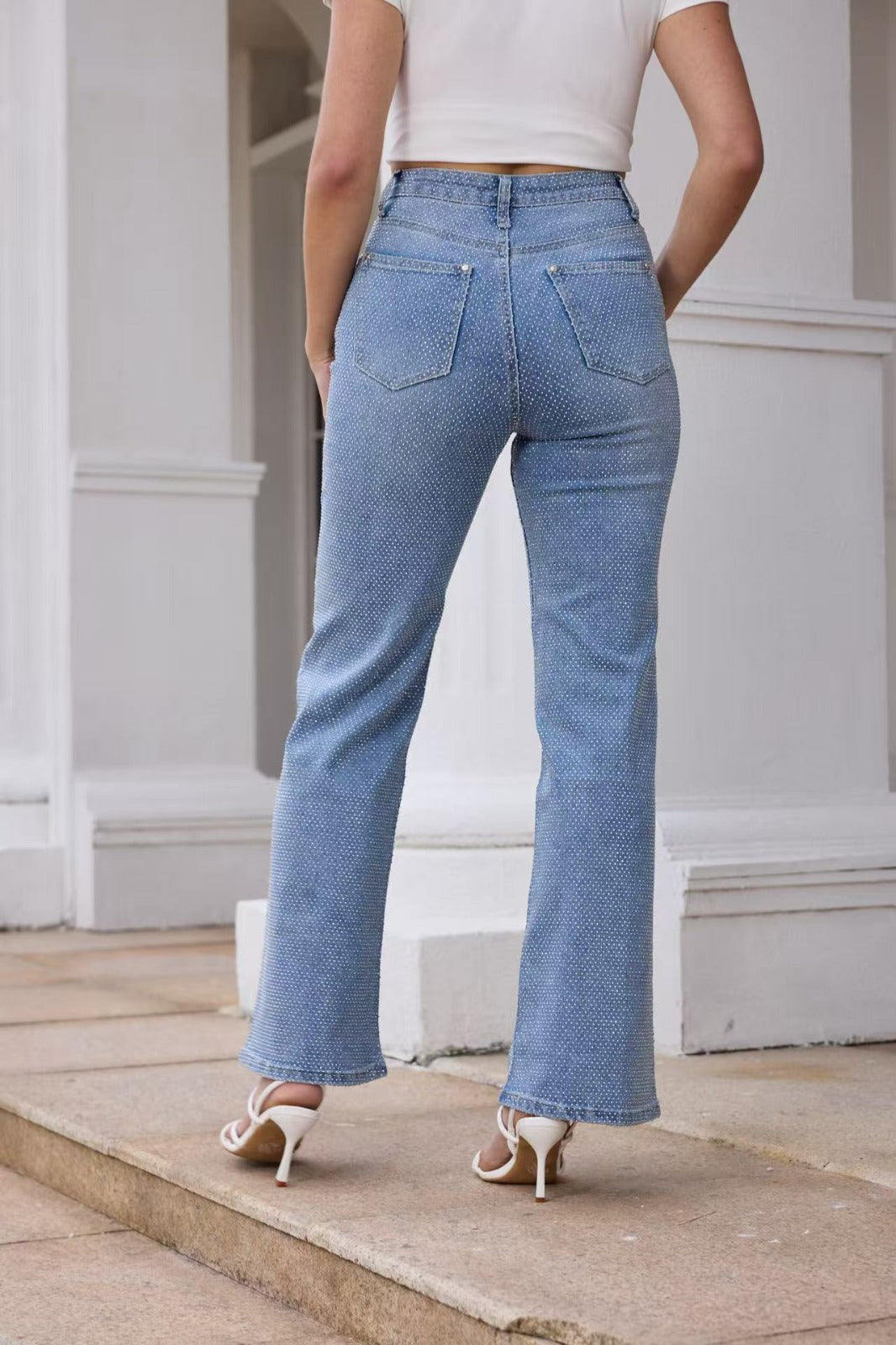 Rhinestone Light Blue Jeans