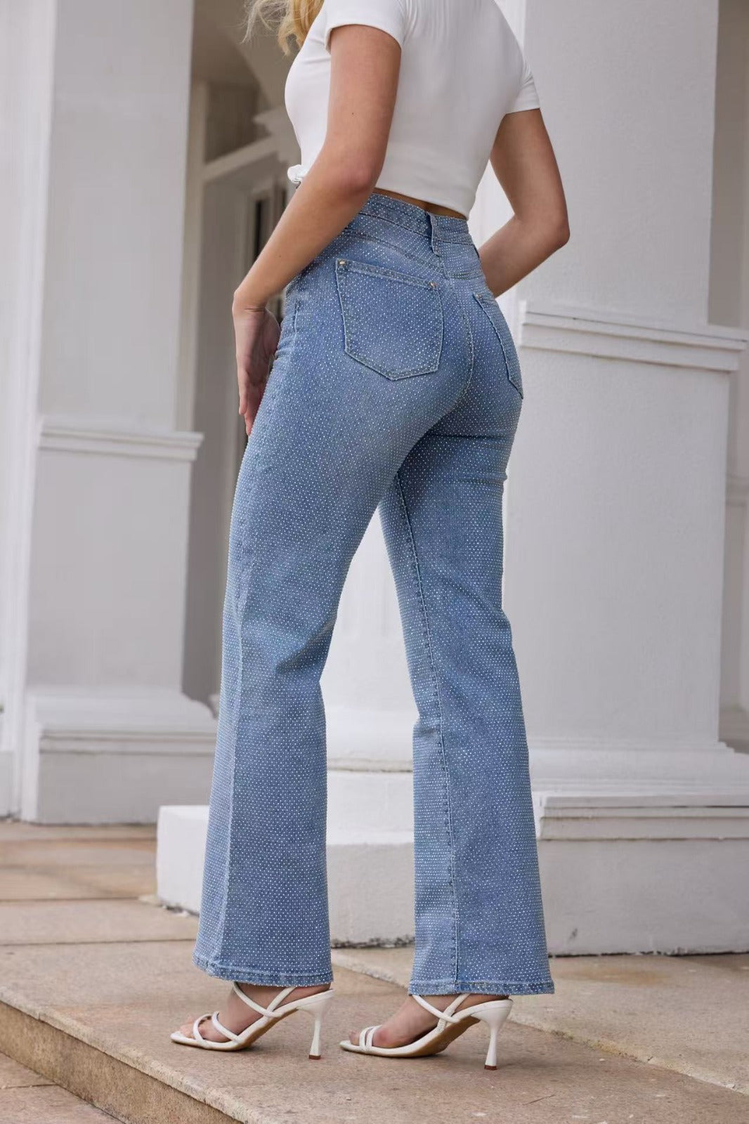 Rhinestone Light Blue Jeans
