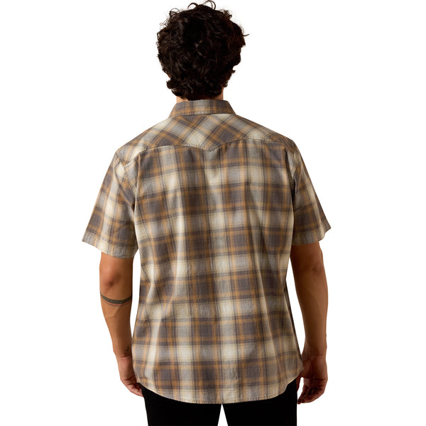 10073574  RETRO HELIX DARK GULL PLAID MENS SHIRT