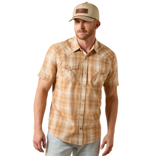 Retro Hennery Biscuit Brown Mens Shirt