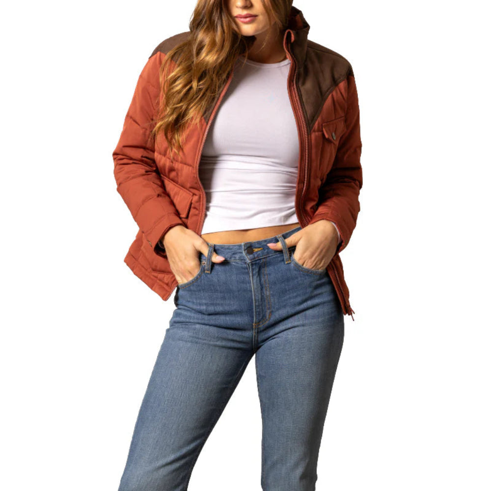 Lenora Burnt Red Puffer Jacket