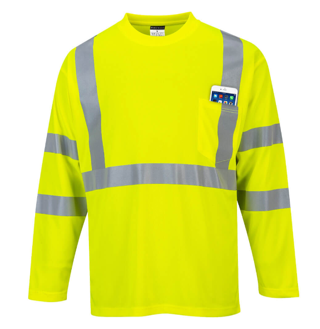 Yellow Hi-Vis Long Sleeve Pocket T-Shirt Yellow | S191YER