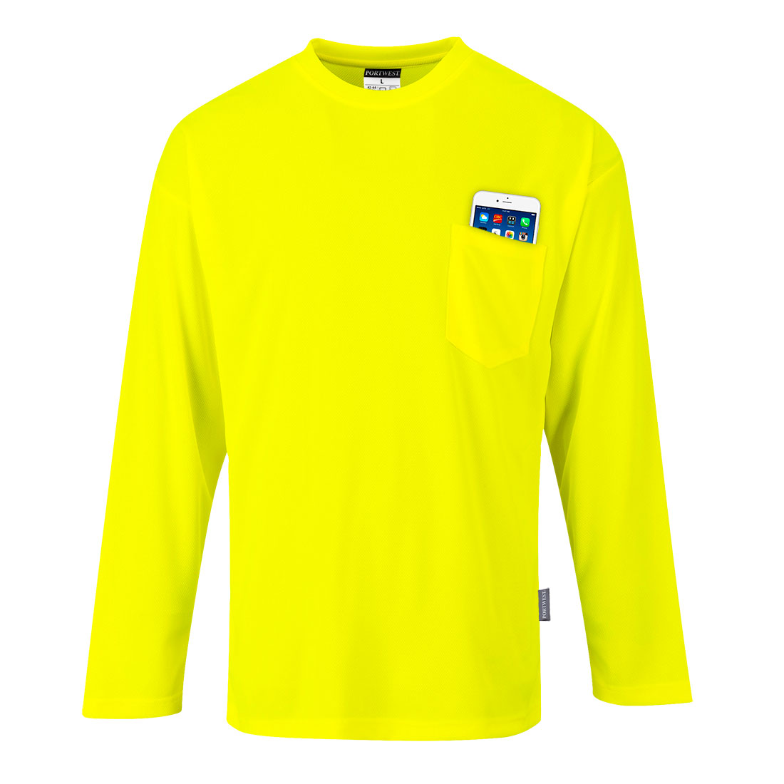 Orange Day-Vis Pocket Long Sleeve T-Shirt | S579 ORANGE T SHIRT