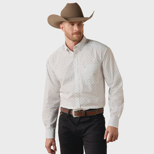 White Multi Long Sleeve Somers Classic Fit Shirt