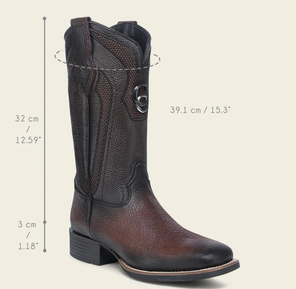 American Bison Embroidery Square Toe