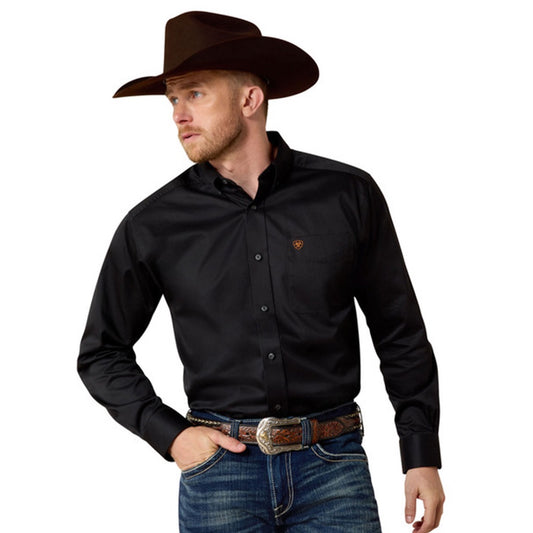 Solid Twill Black Shirt