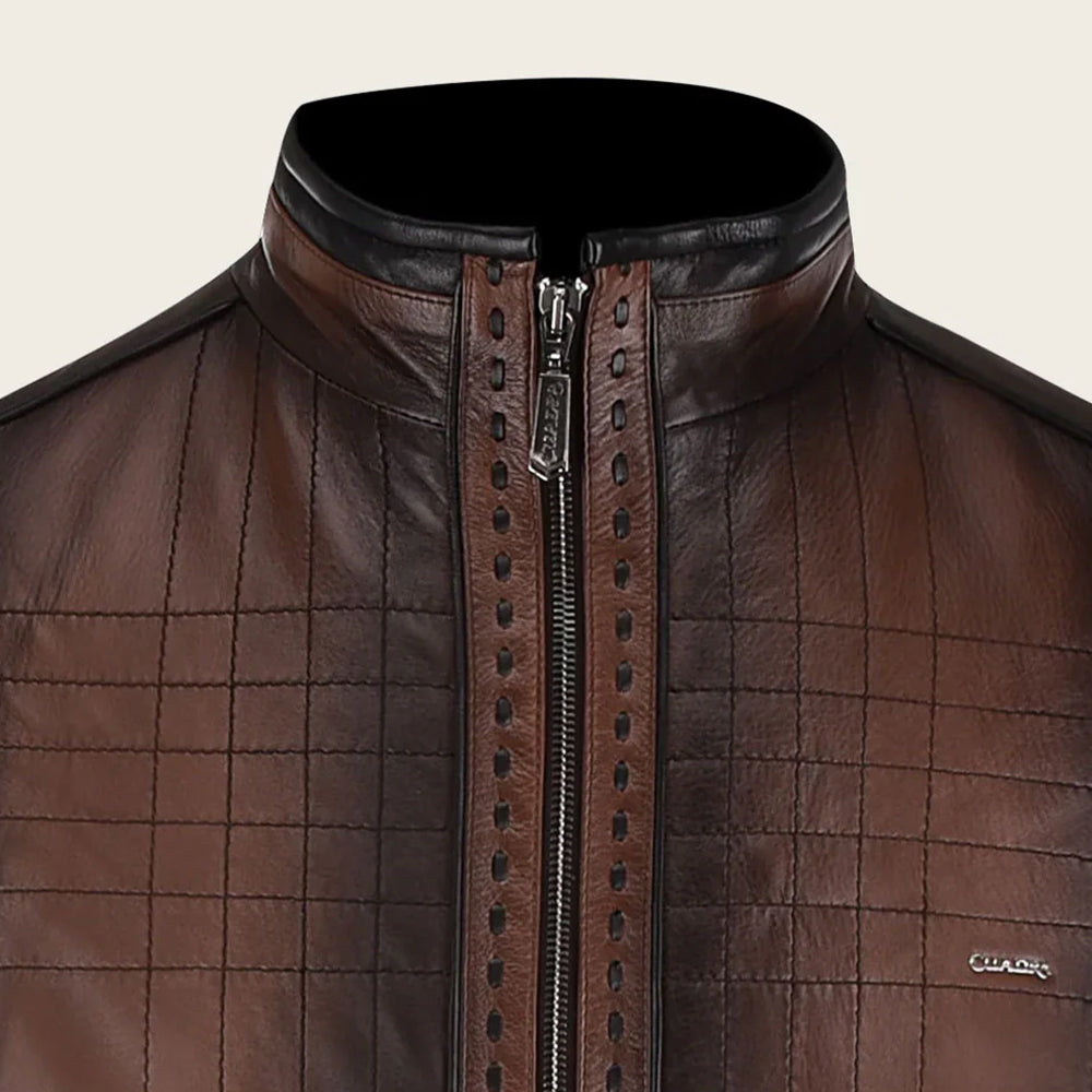 Dark brown mandarin collar jacket