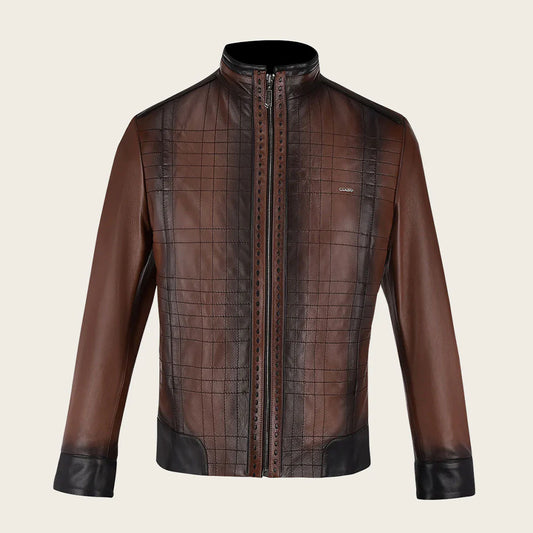 Dark brown mandarin collar jacket