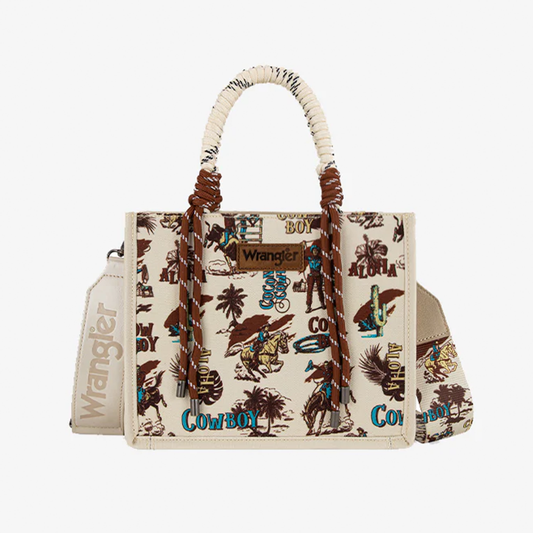 Southwestern Print Rope Handle Tote Bag