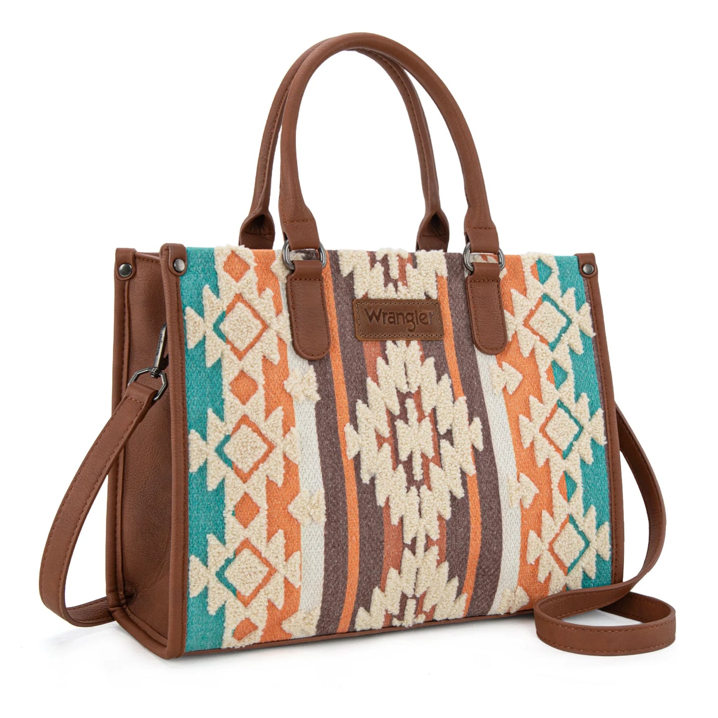 Sherpa Aztec Canvas Tote/Crossbody - Green