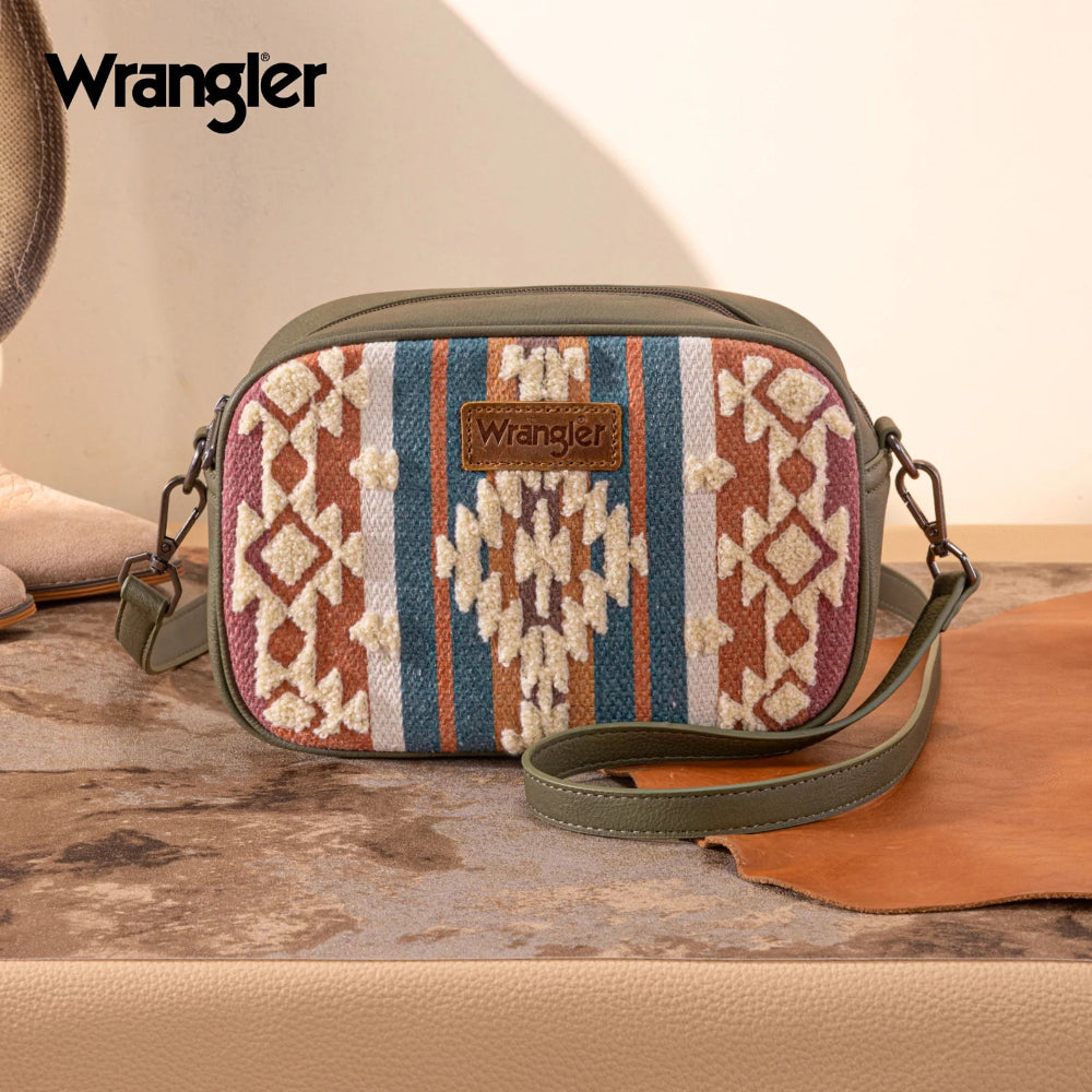 Sherpa Aztec Canvas Crossbody Green