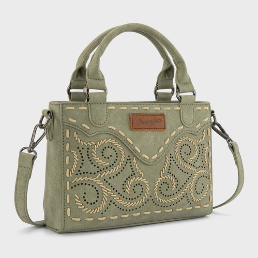 WG337-2003 Embroidered Swirl Crossbody - Green
